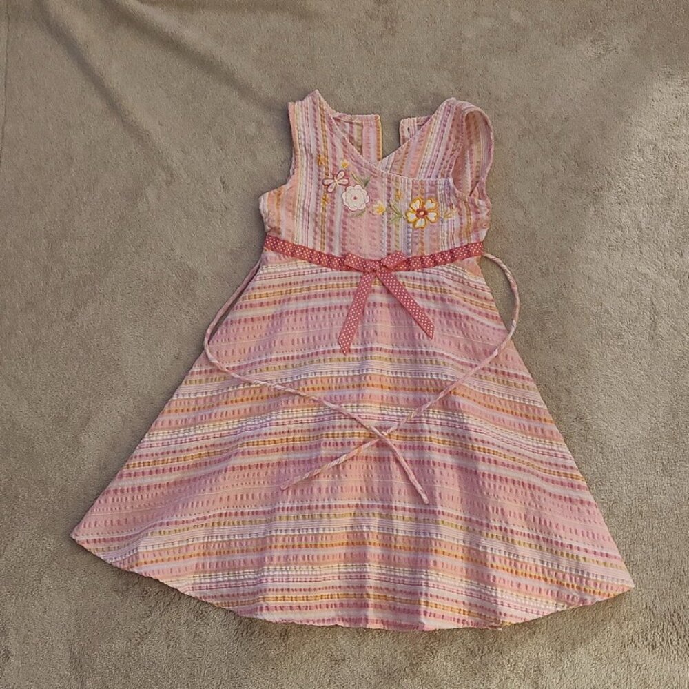 YOUNGLAND girl's sleeveless pink cute dress Size 6X